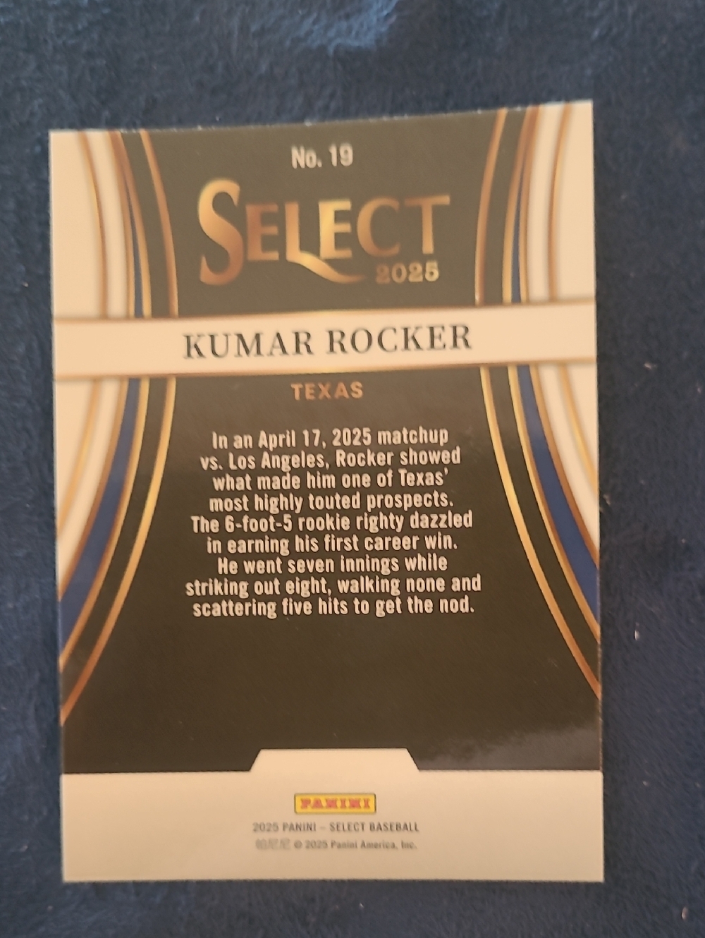 Select Turbocharged Kumar Rocker Baseball Card - 2025 Select - Picture 2 of 2